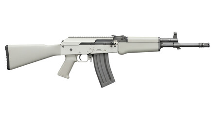 Isolated light-colored rifle