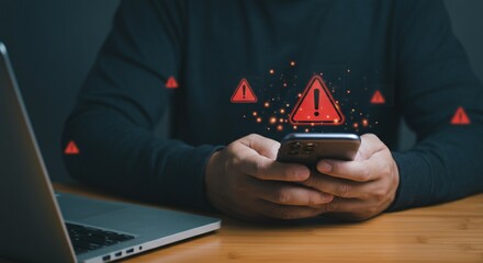 Mobile Malware Alert: Smartphone Virus Detection and Cybersecurity Risk Prevention.
