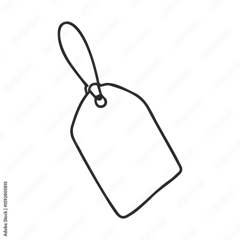 Poster simple black outline of a rectangular spatula with rounded edges and handle