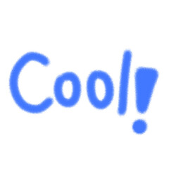 Cool, lettering airbrush handwritten with exclamation mark text png