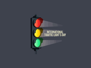 International Traffic Lights Day Vector Illustration