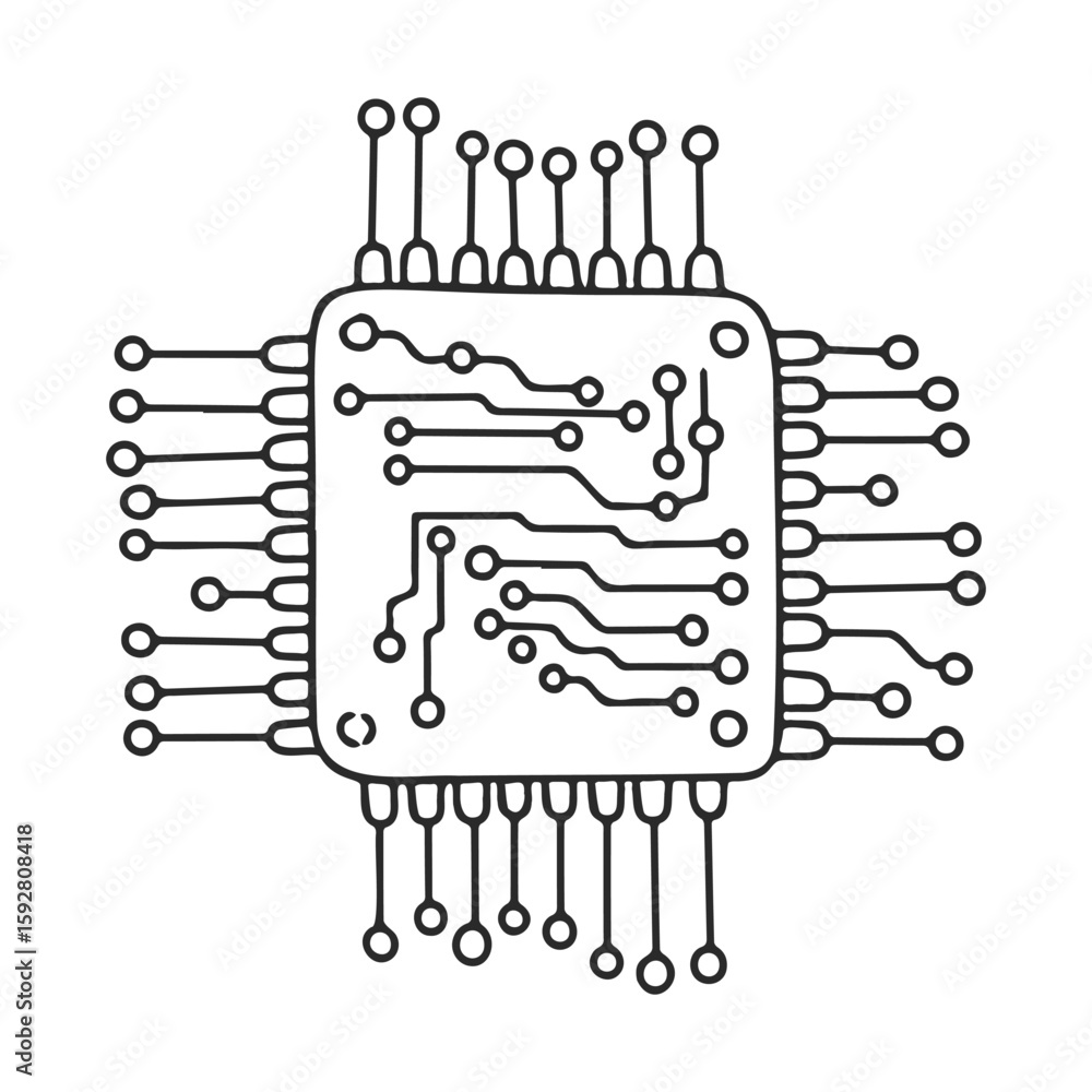 Aufkleber black and white circuit board design with distinct circuitry lines