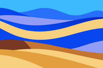 Vector Sand Dunes With Wave Ripple Patterns In Pastel Tones