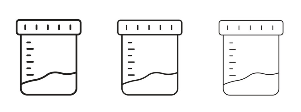 Urine test icon. black strokes lines vector pack for graphic work