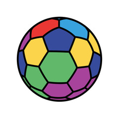 Fototapeta premium Colorful soccer ball illustration isolated on white background