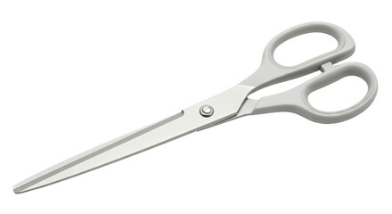 Isolated Silver Scissors with Long Blades