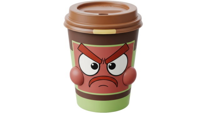 Isolated Angry Coffee Cup