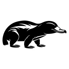 Fototapeta premium Unique Platypus Australian Wildlife Silhouette Vector