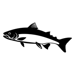 Stylized Salmon Fish Swimming Vector Illustration
