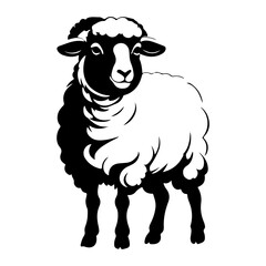 Woolly Sheep Farm Animal Silhouette Vector