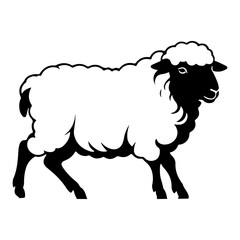 Woolly Sheep Farm Animal Silhouette Vector