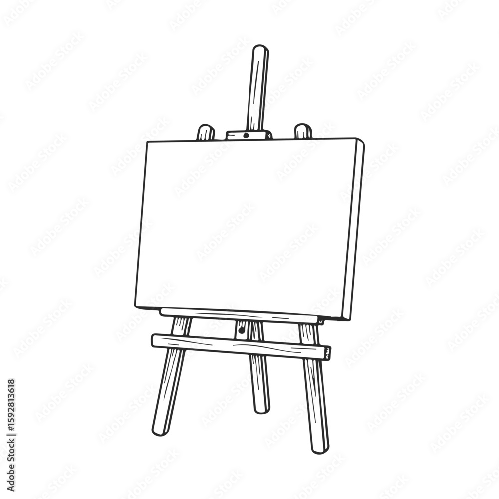 Poster empty artist easel with canvas awaiting creative expression in a studio setting