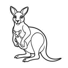 kangaroo with joey in pouch kids for coloring page