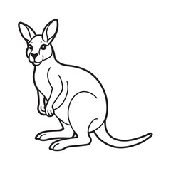 kangaroo sitting and resting kids for coloring page