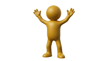 Isolated Character with Hands Up Cartoon