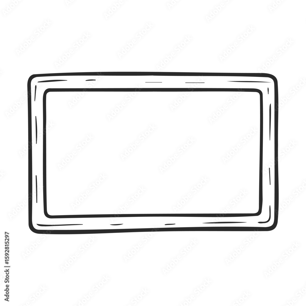 Poster hand-drawn empty rectangular picture frame illustration