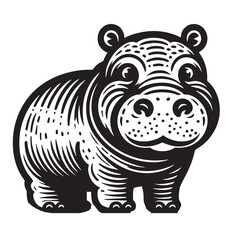 Fototapeta premium Hippo svg
