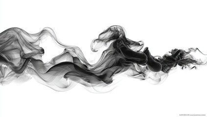 Fototapeta premium Abstract ink flow on white background (1)