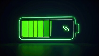 Glowing green battery icon