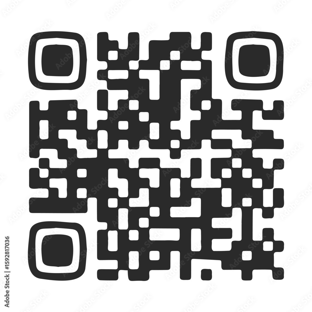 Poster black and white qr code for scanning and digital access