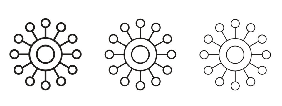 Multichannel icon. black strokes lines vector pack for graphic work