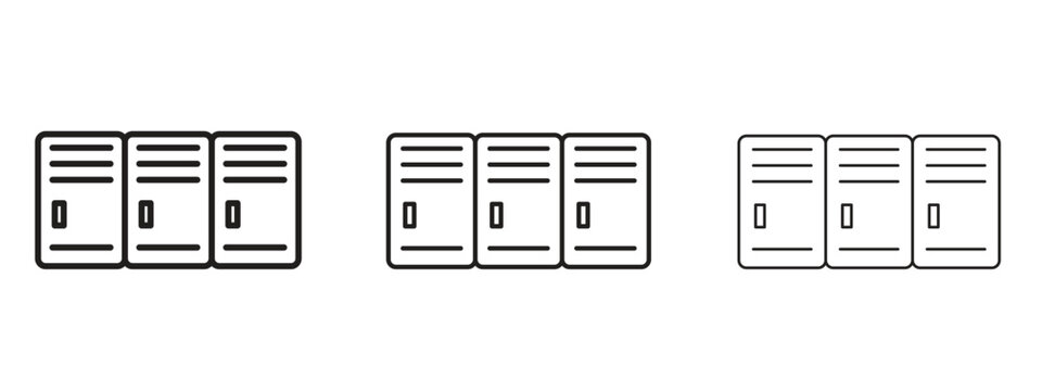 Locker icon. black strokes lines vector pack for graphic work