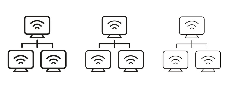 Local network icon. black strokes lines vector pack for graphic work