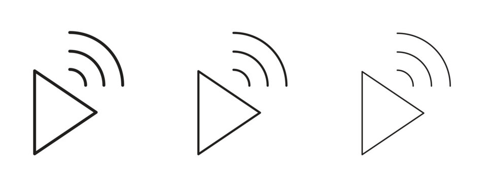 Livestream icon. black strokes lines vector pack for graphic work