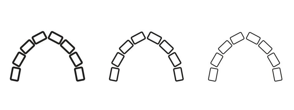 Lingual braces icon. black strokes lines vector pack for graphic work