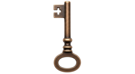 Isolated antique key