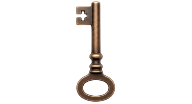 Isolated antique key
