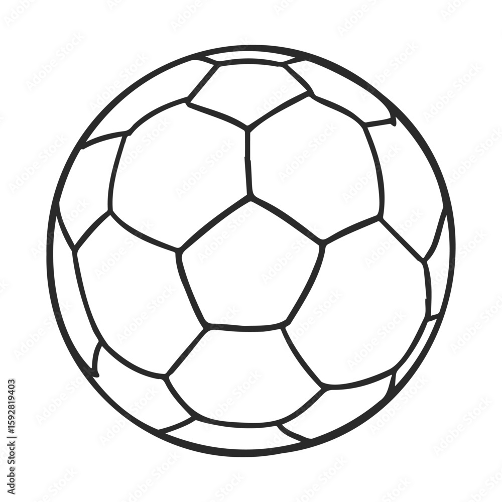Poster simple black and white soccer ball design with hexagonal pattern