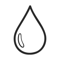Minimalist black and white teardrop icon with abstract shape inside