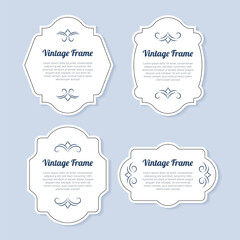 Vintage frame labels with calligraphic