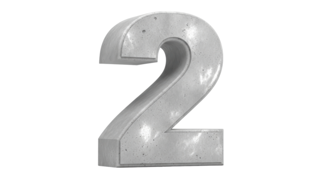 Isolated Number Two Stone