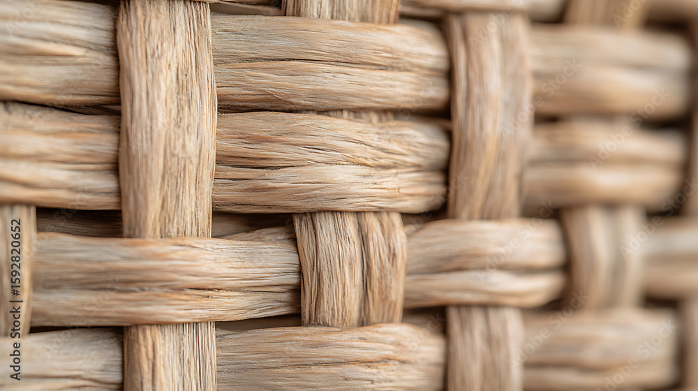 Poster detailed macro shot of a woven texture, showcasing the intricate pattern and natural fibers. abstrac