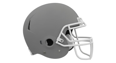 Isolated Gray Football Helmet