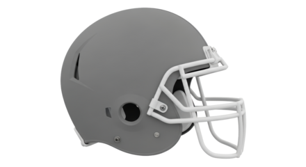 Isolated Gray Football Helmet