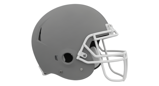 Isolated Gray Football Helmet