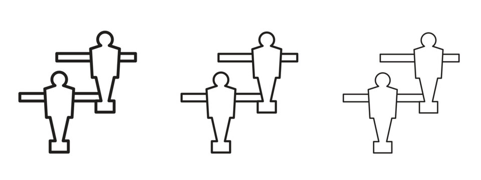Foosball icon. black strokes lines vector pack for graphic work