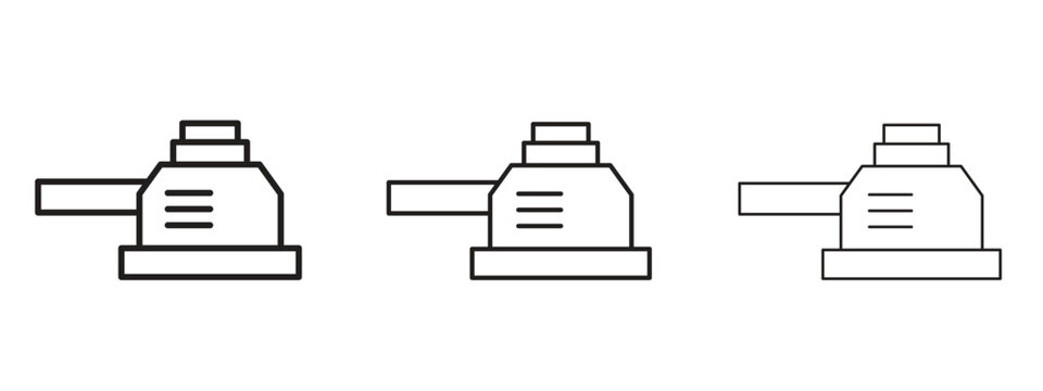 Floor sanding machine icon. black strokes lines vector pack for graphic work