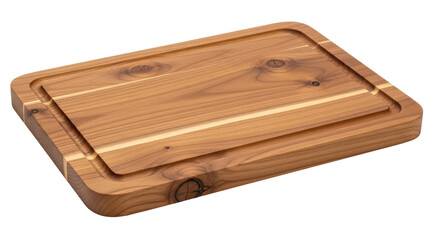 Isolated Wooden Cutting Board with Groove