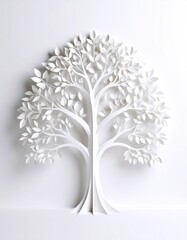 White paper tree, art deco style