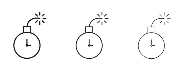 Deadline icon. black strokes lines vector pack for graphic work © Annimo