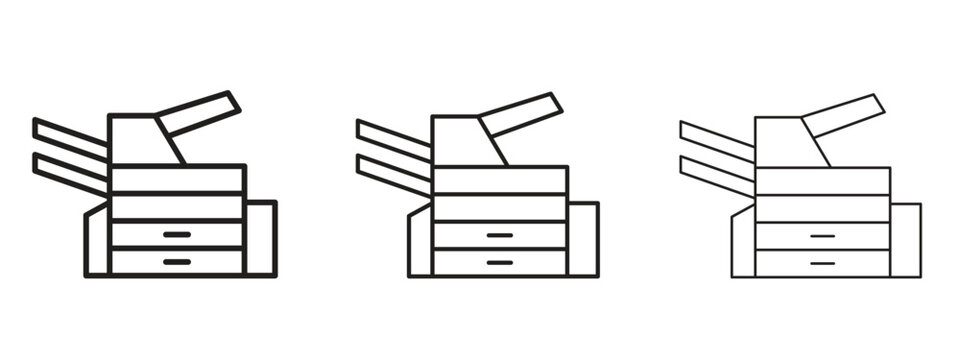 Copier icon. black strokes lines vector pack for graphic work