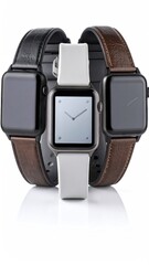 Three Apple watches with different straps