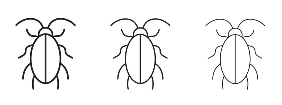 Cockroach icon. black strokes lines vector pack for graphic work