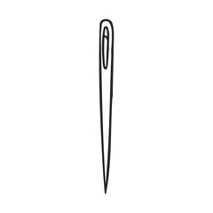 Obraz premium Minimalist needle illustration with eye on white background