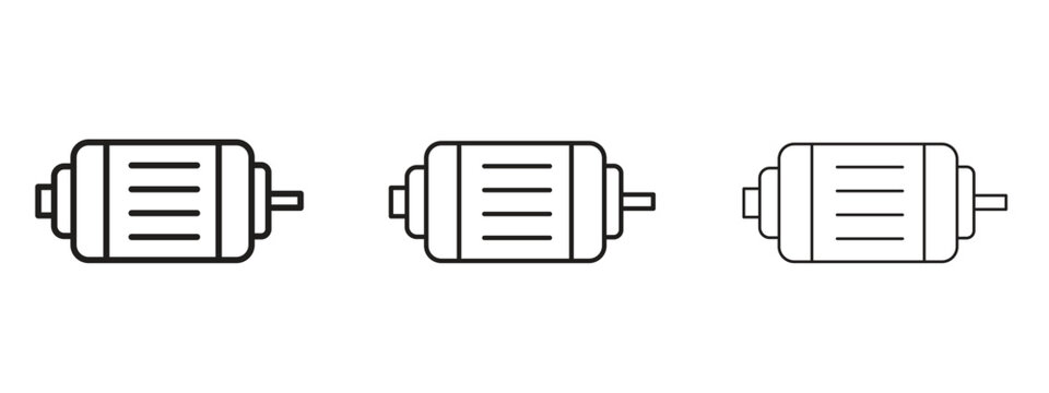 Car alternator icon. black strokes lines vector pack for graphic work