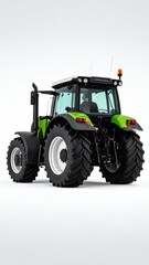 Modern agricultural tractor, rear view